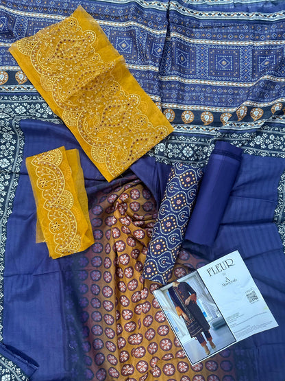 Fleur By Almeerah - Violet Dusk – Digital Chundri Lawn Unstitched Collection