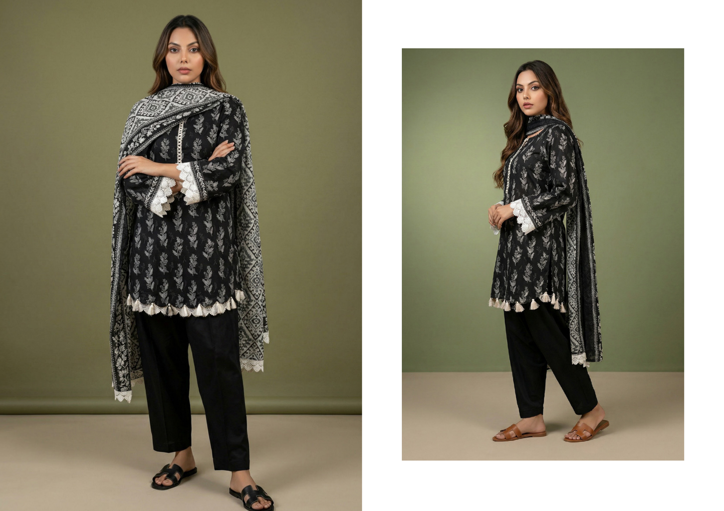 Salina Black & White Lawn Collection Vol-2 Design # 8