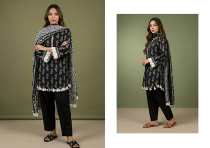Salina Black & White Lawn Collection Vol-2 Design # 8