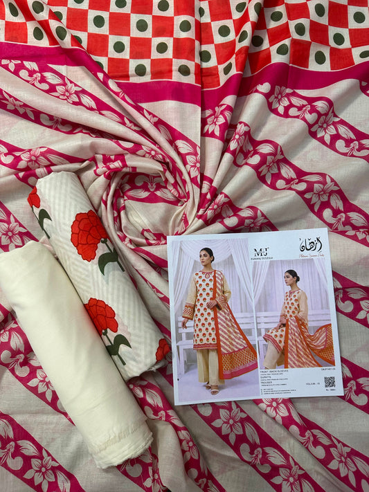 Izhaan MJ Pink D #05 - 3pcs  Printed Collection