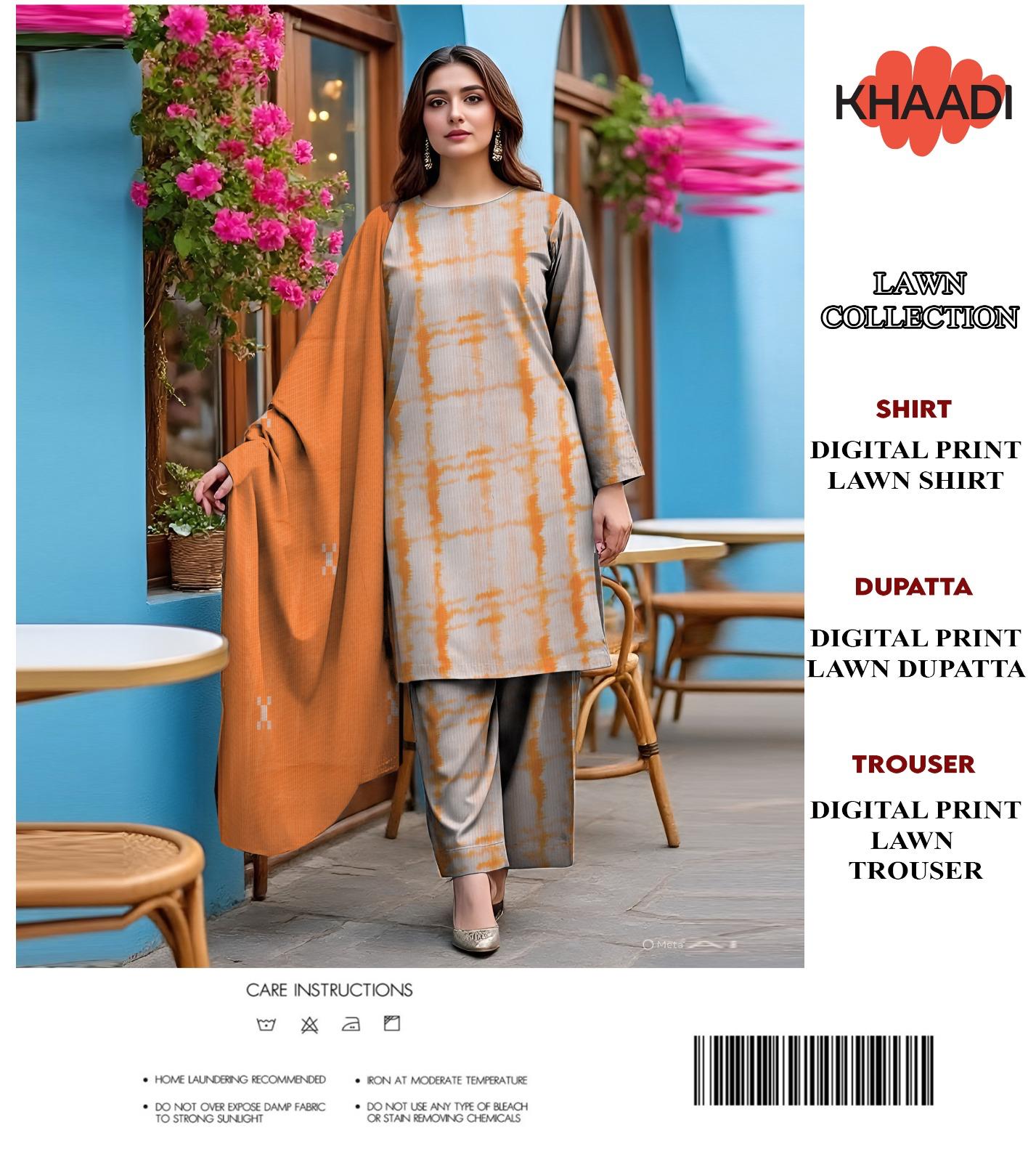 🔥 Khaadi Tanadora – Premium Luxury Collection 3PC🔥