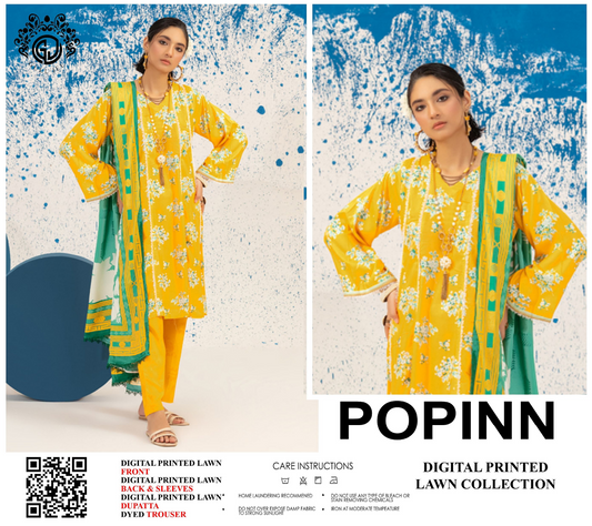 Popinn Yellow Printed Lawn Collection
