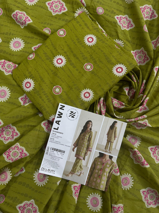 Zellbury D.C:-WUS26E20673   Digtal Printed Embroidery Lawn 2Pcs Collection