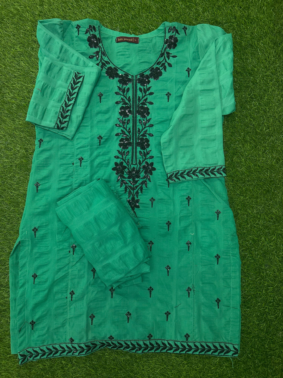 Binsaeed Stitched Emb 2Pcs