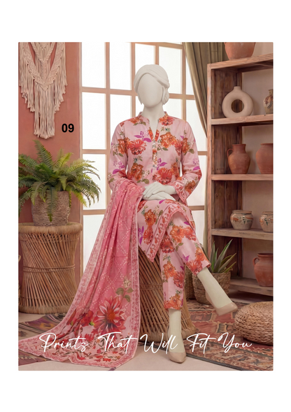 COCO CORDS BY DASTAN Unstitched Original Lawn 3 Piece Collection Designs #9