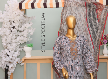 🌸 MTF Digital Printed Doria Embroidered Cotton Collection 2025 🌸 ✨ ELARA ✨