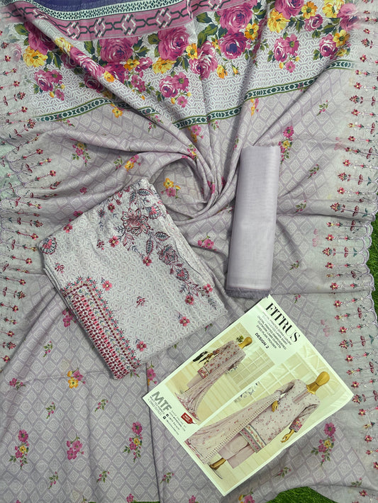 MTF – FITRUS 3pcs Unstitched Embroidery Collection