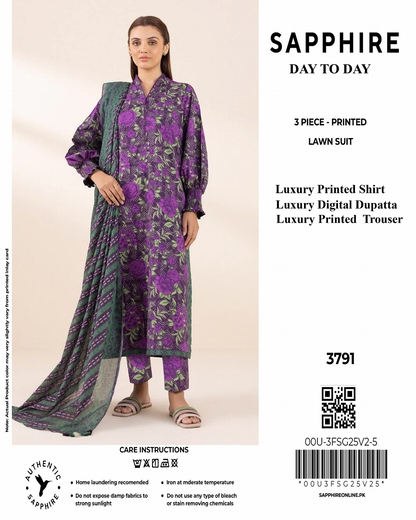 SAPPHIRE Lawn Unstitched 3 Pieces in Wholesale Price 🔥🧡