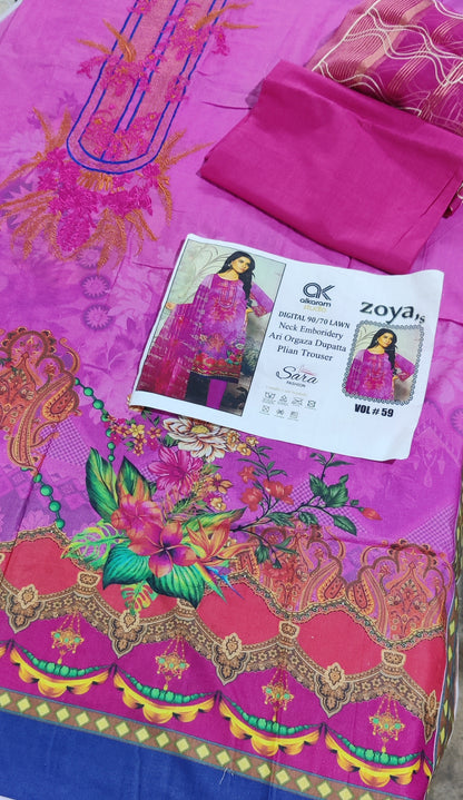 Alkaram Zoya’s Premium Digital Printed Lawn 3-Piece Suit Collection