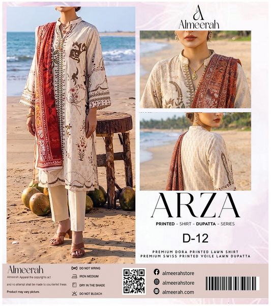 Almeerah ARZA – PRINTED D-12 2PC Premium Lawn Collection