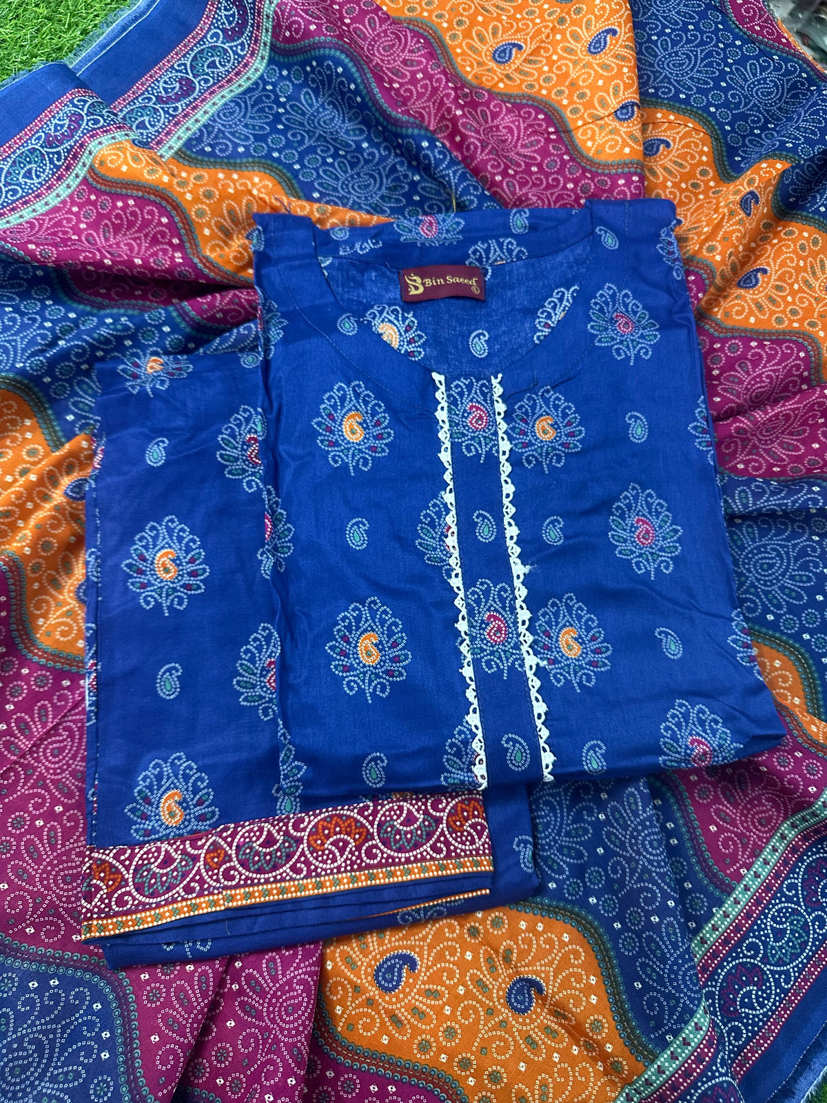 Bin Saeed Blue Kairee Stitched 3Pcs