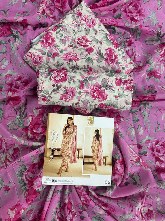 ✨🌿 SALINA SEPARATES – DIGITAL PRINTED LAWN COLLECTION 🌿✨ Design #06
Vol 2 – 2026 | By Regalia Textile