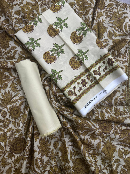 Khaadi Ivory Printed 3Pcs
