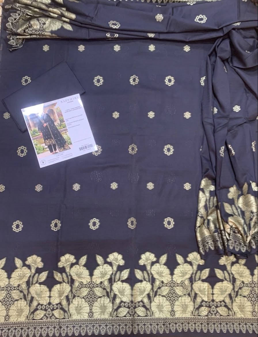 Sapphire Black Gold Jacquard 3Pcs