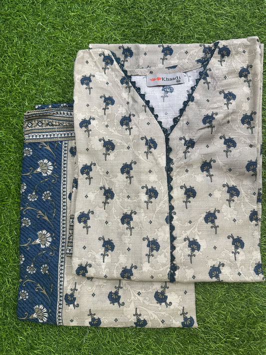 Khaadi Beige Khaddar Stitch 2Pcs