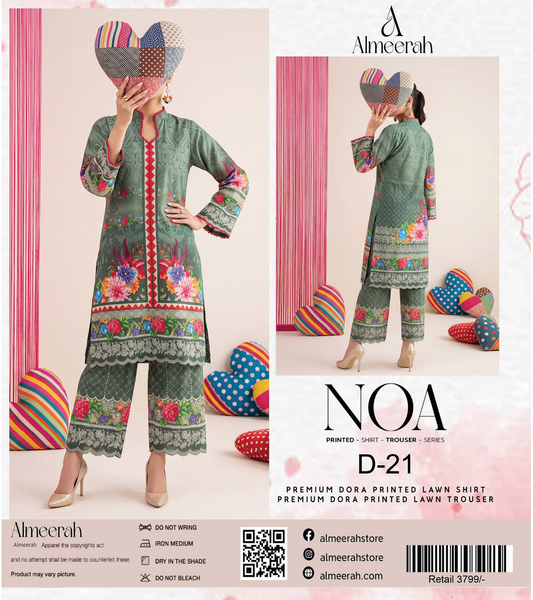 Almeerah - NOA 2 Pcs Unstitched collection Design No 21