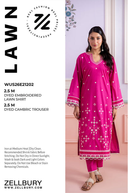 Zellbury D.C:-WUS26E21202   Dyed Embroidered Lawn 2Pcs Collection