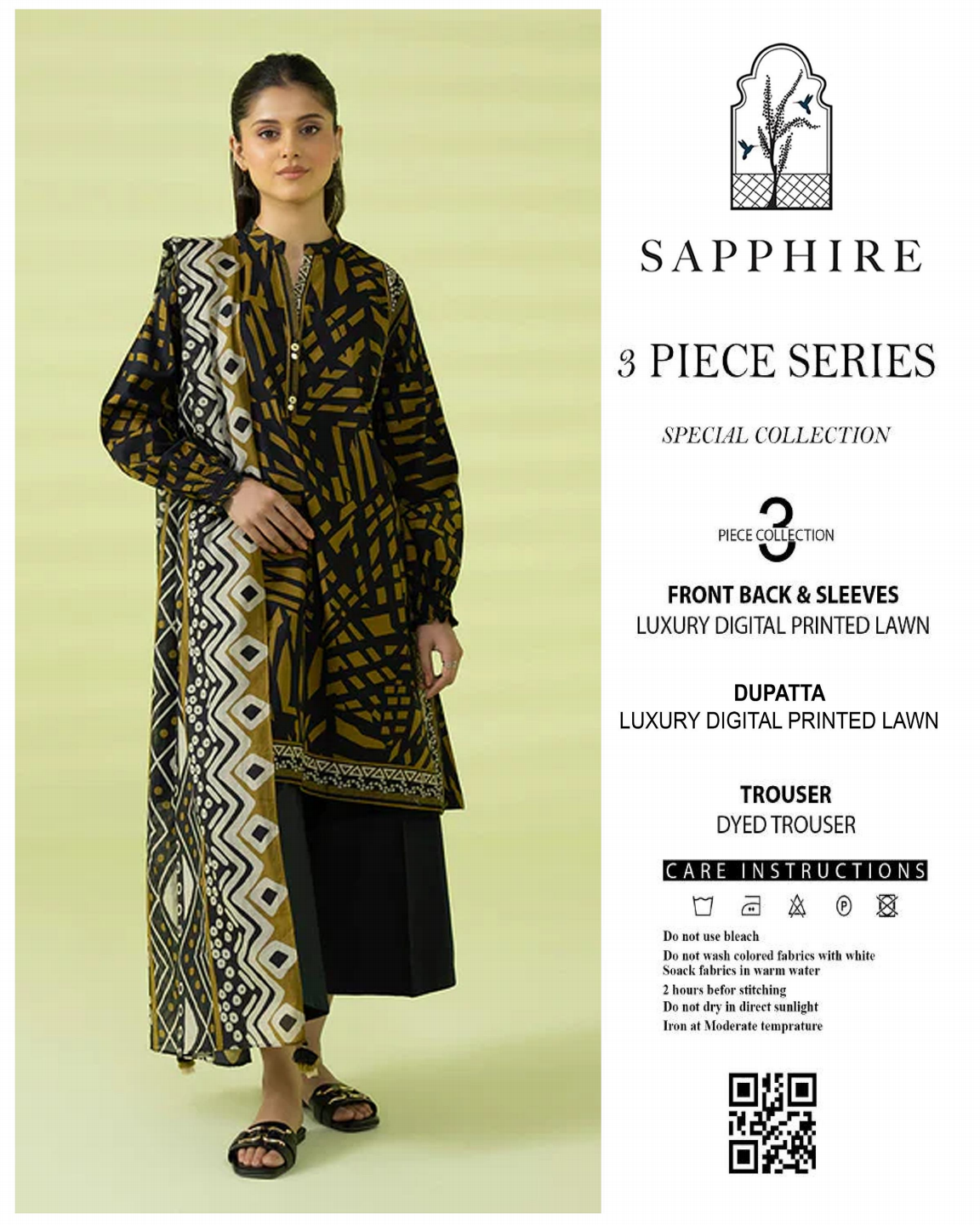 Sapphire Unstitched Lawn 3 Pieces in Wholesale Price 🔥❤️
