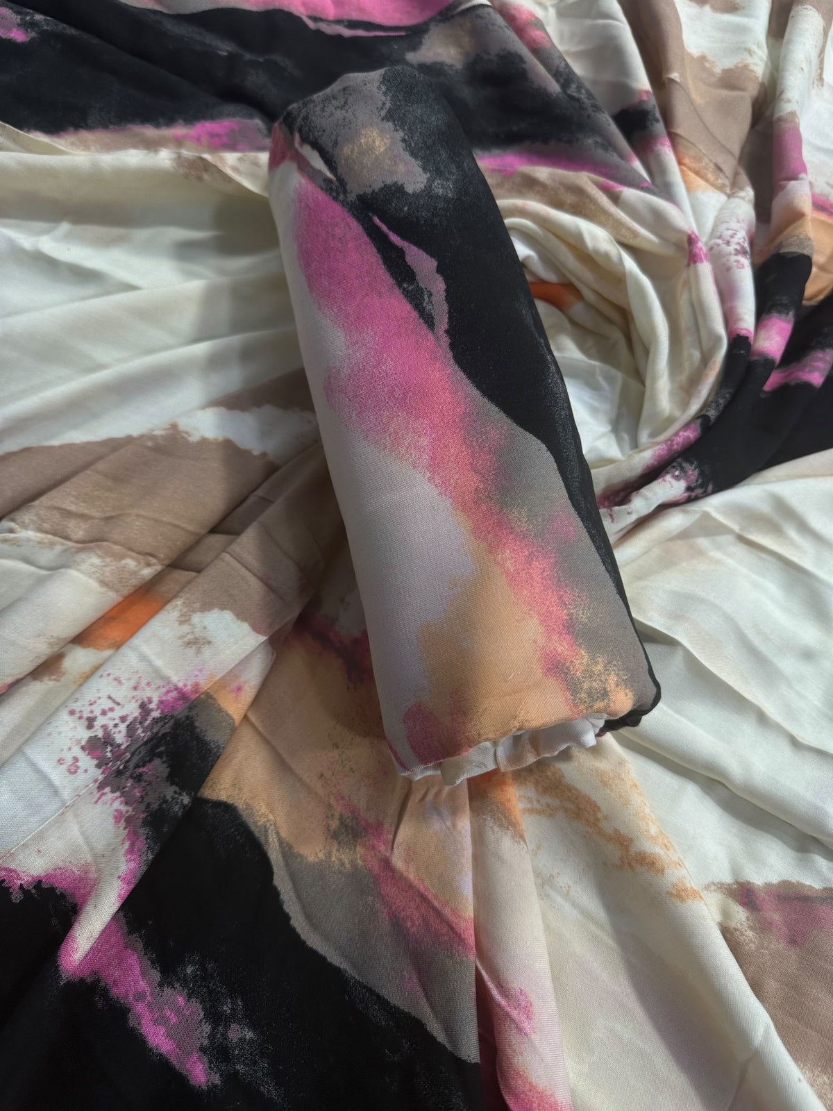 Digital Printed Beige Multi Linen Allover 2Pcs