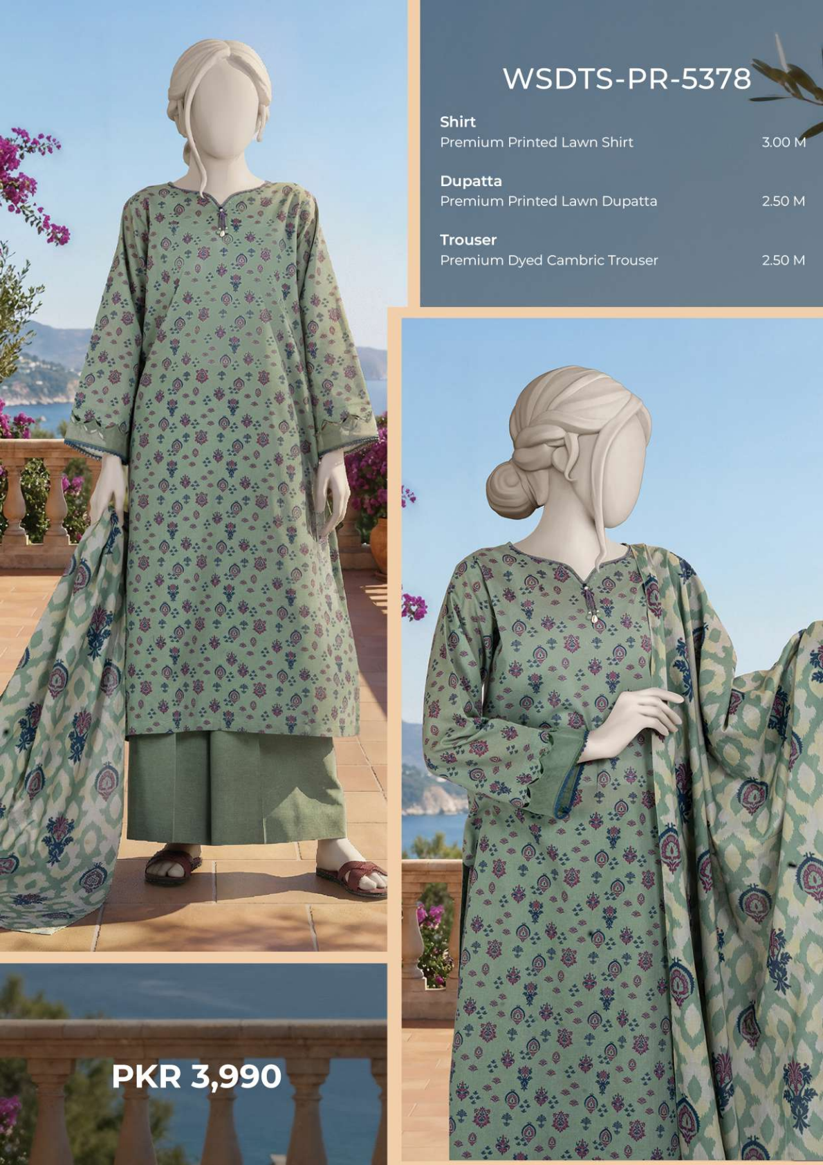 MTJ Original (WSDTS-PR-5378) Printed Lawn Unstitched Collection – Summer 2026