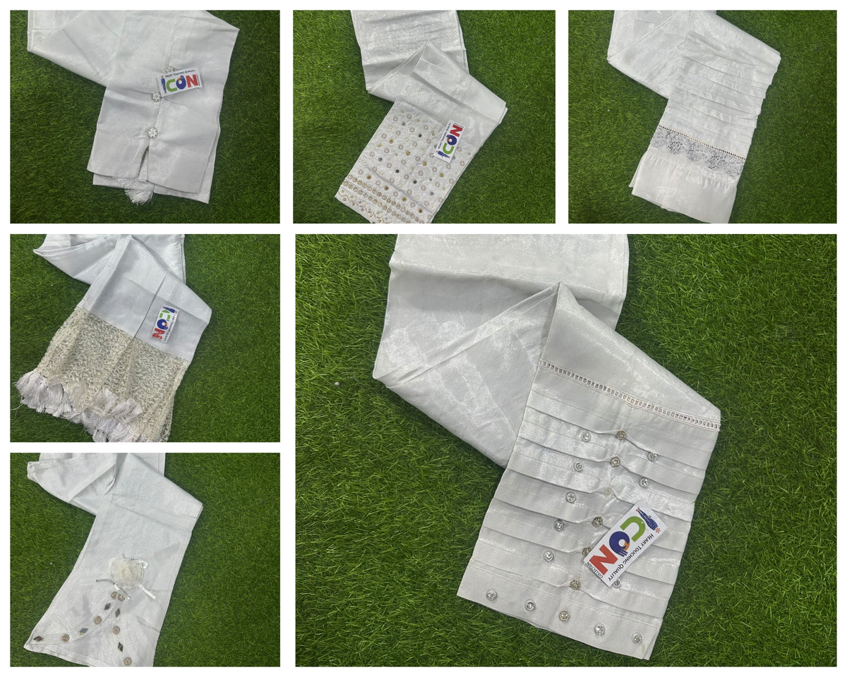 Jamawar Silver Embroidered Standard Size Trouser