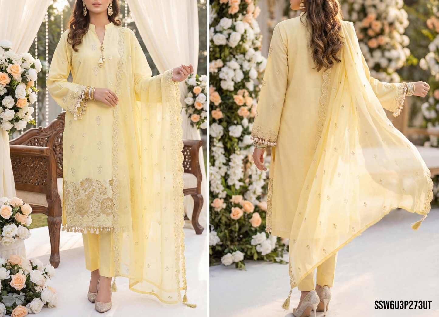 LUXURY PREMIUM Laser Embroidered Lawn Unstitched Collection 2026 Design# SSW6U3P273UT