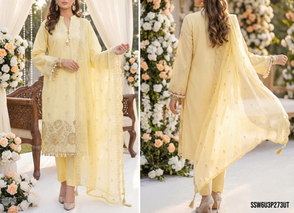 LUXURY PREMIUM Laser Embroidered Lawn Unstitched Collection 2026 Design# SSW6U3P273UT