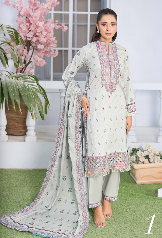 MTF AKASHA DIGITAL PRINTED EMBROIDERED DORIA LAWN COLLECTION