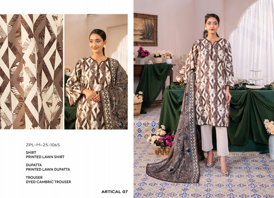 Zesh Unstitched Lawn 3 Piece 100% Original 🔥❤️