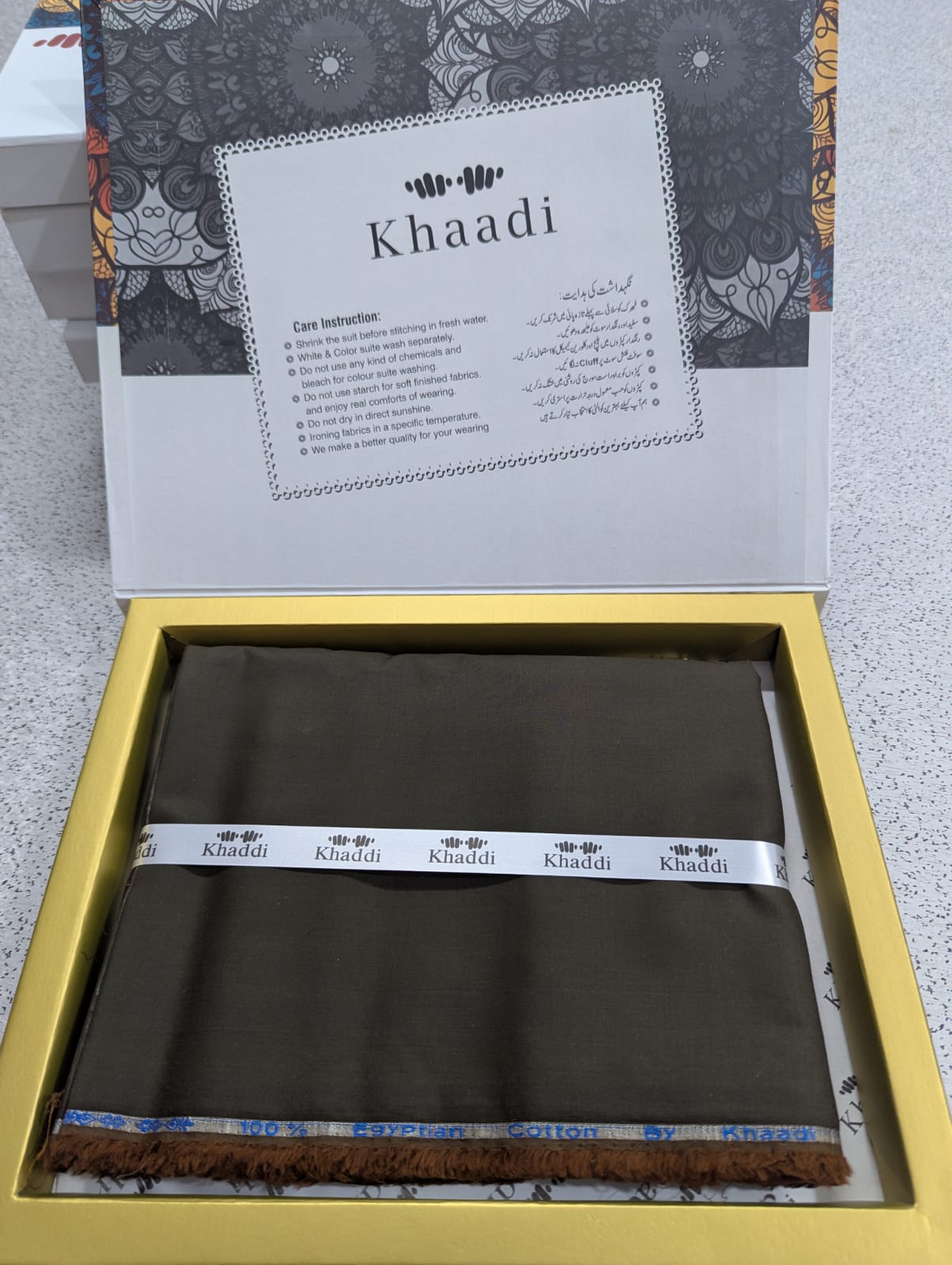 Khaadi Gents With Box Unstitched Soft Cotton