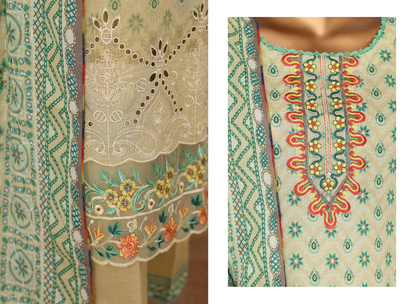 MTF Z E E N A T - Unstitched 3pcs Collection D- 2