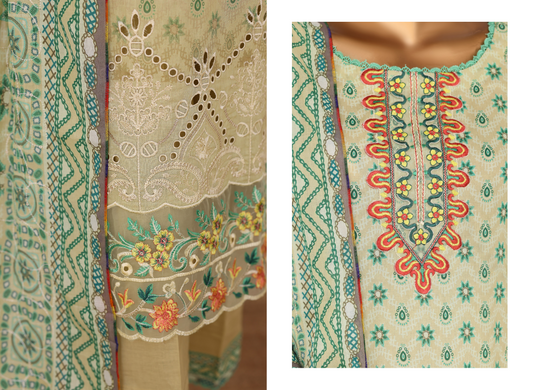 MTF Z E E N A T - Unstitched 3pcs Collection D- 2