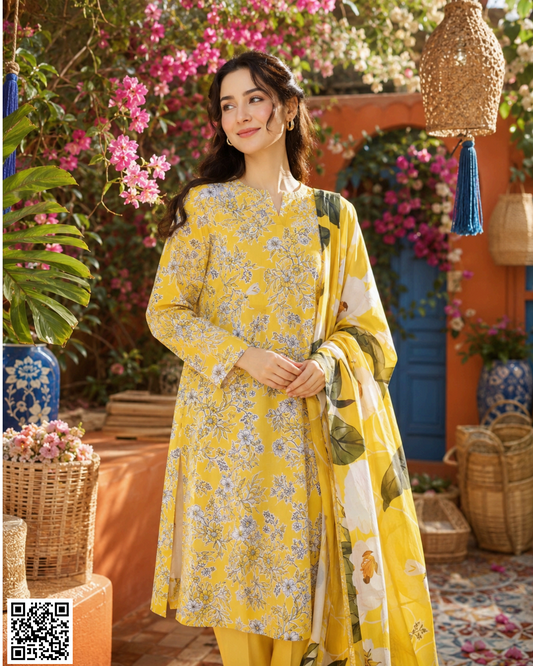 ZAMAN PRINTED UNSTITCHED 3PCS COLLECTION