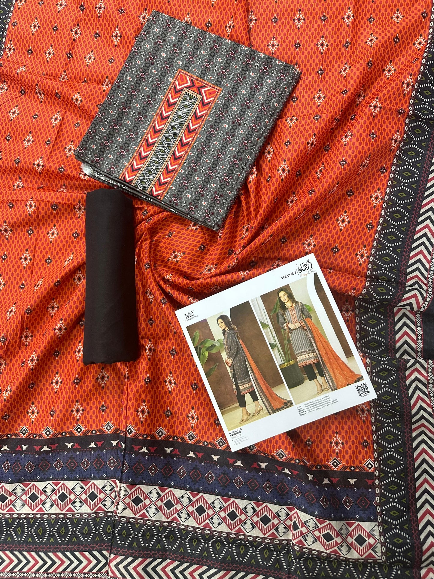 Izhan Magic Premium Digital Printed 3PC Lawn Unstitched Collection Vol.03 - D B0301 08