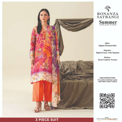 Bonanza Satrangi Orange-Purple 3PCs