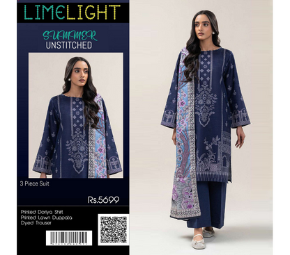 Limelight – Blue Zodiac - Doriya Unstitched 3 PCs Unstitched Suit