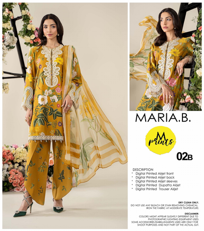 MARIA.B Unstitched Lawn 3 Pieces in Wholesale Price 🔥❤️