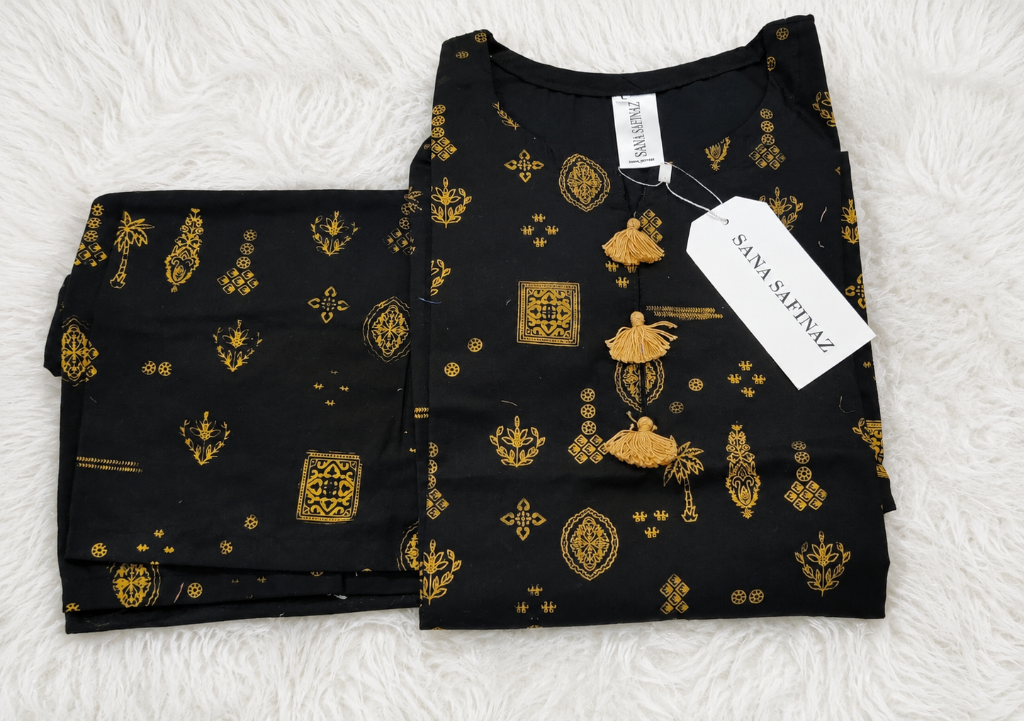 SanaSafinaz Stitched 2PCs Black Minor Fault
