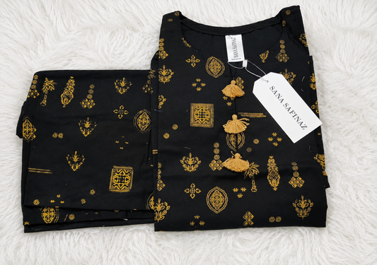 SanaSafinaz Stitched 2PCs Black Minor Fault