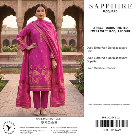 Sapphire Pink Jacquard 3Pcs