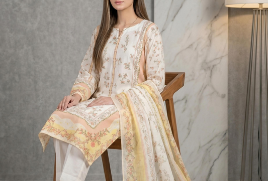Eshaal Premium 3PC Lawn Collection Design No# SSW6U3P417UT