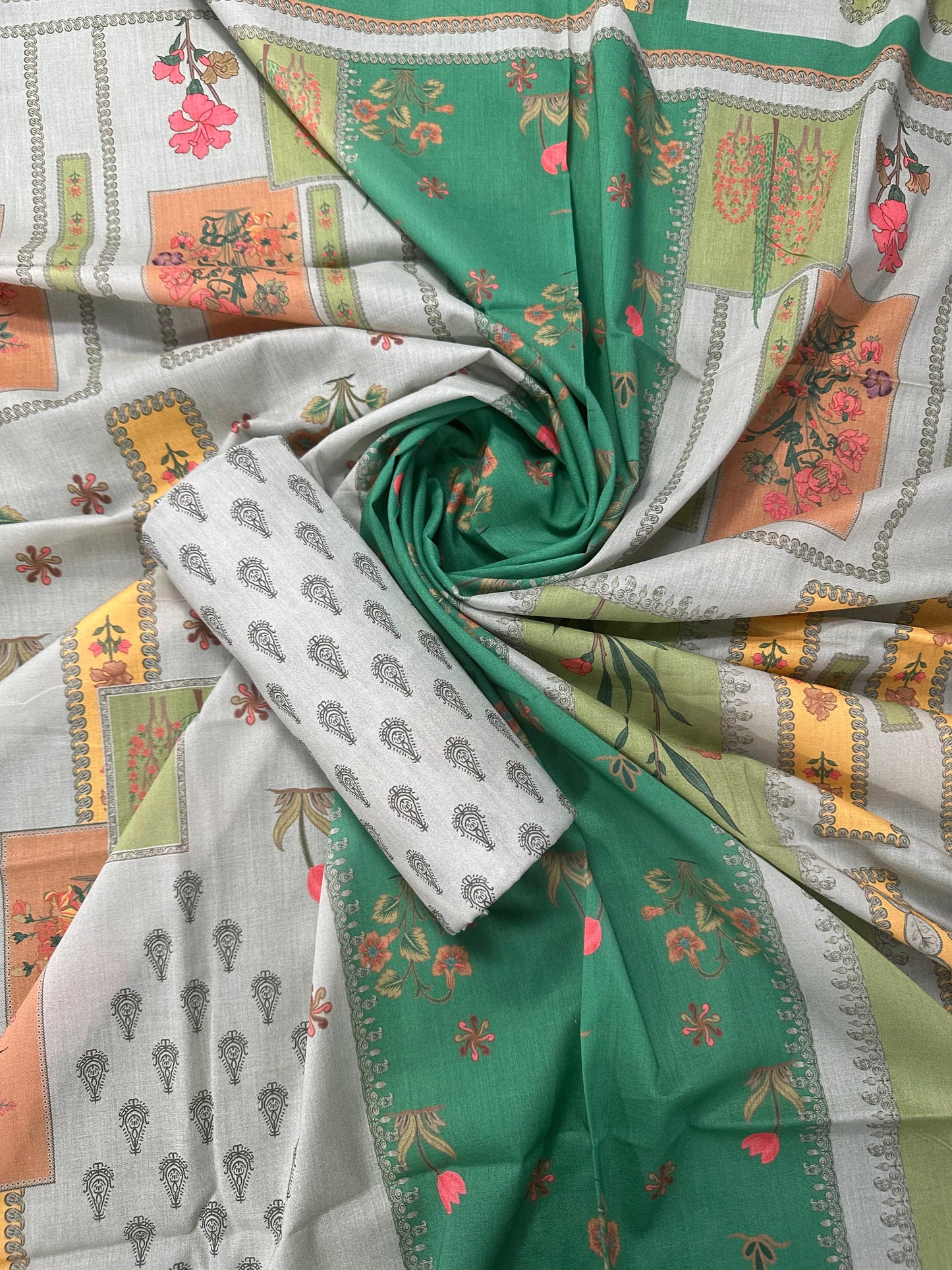 Al Dawood Textile D#9 (S+T) Unstitched Printed Cordset Collection