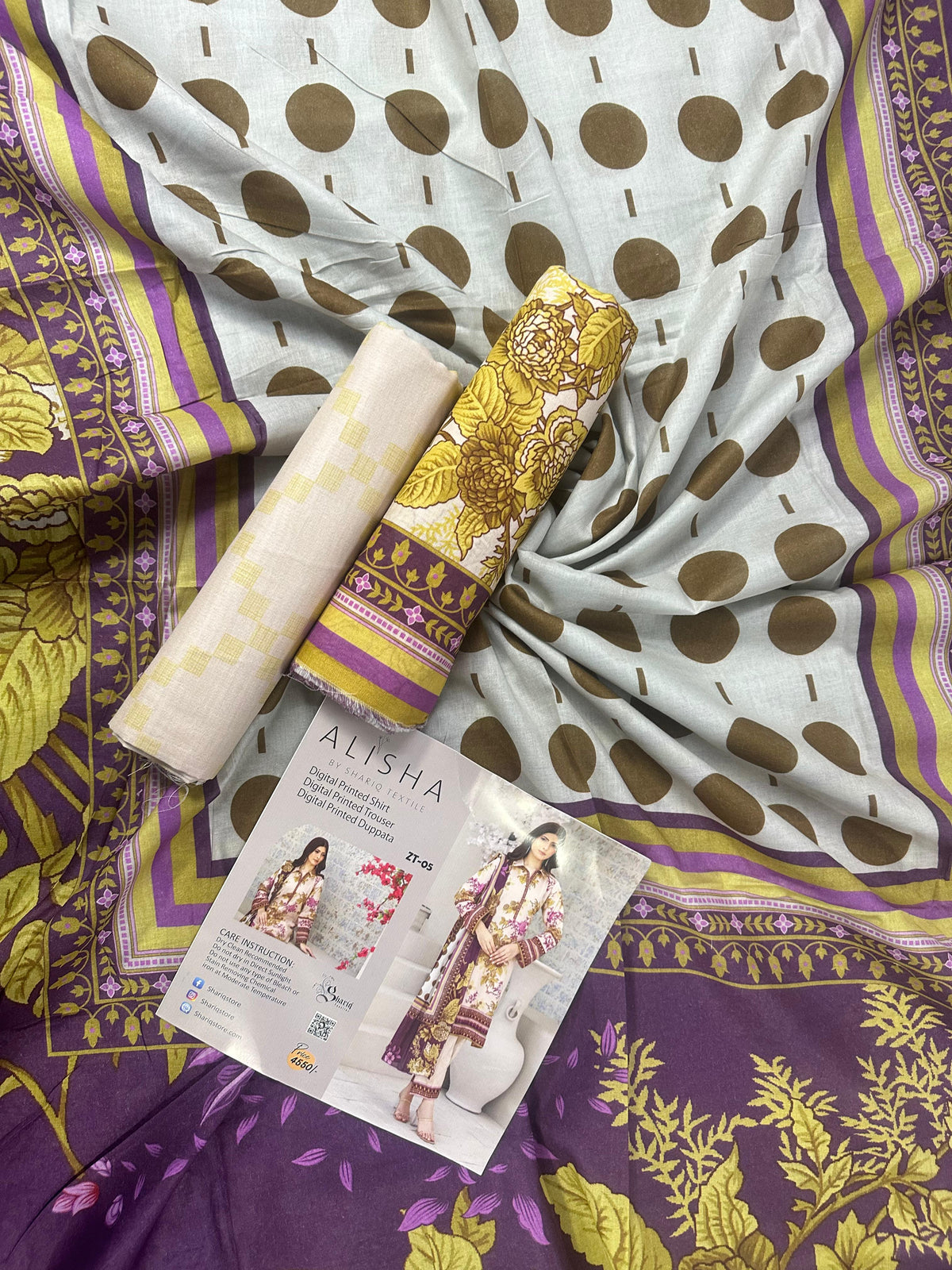 ALISHA D-05 DIGITAL PRINTED LAWN  3PCS