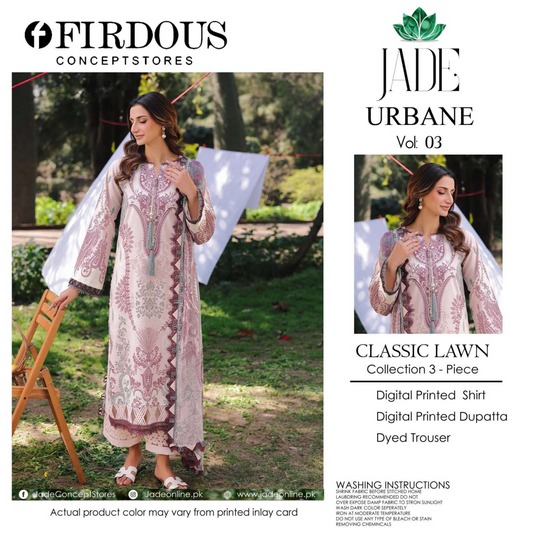 FIRDOUS JADE Pink 3-Piece