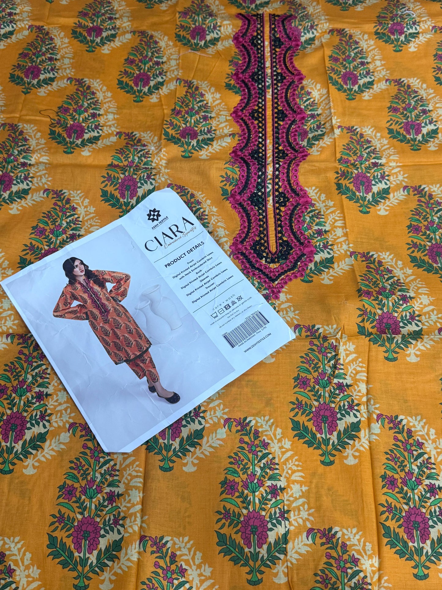 CIARA Embroidery Lawn Un-Stitched 2P