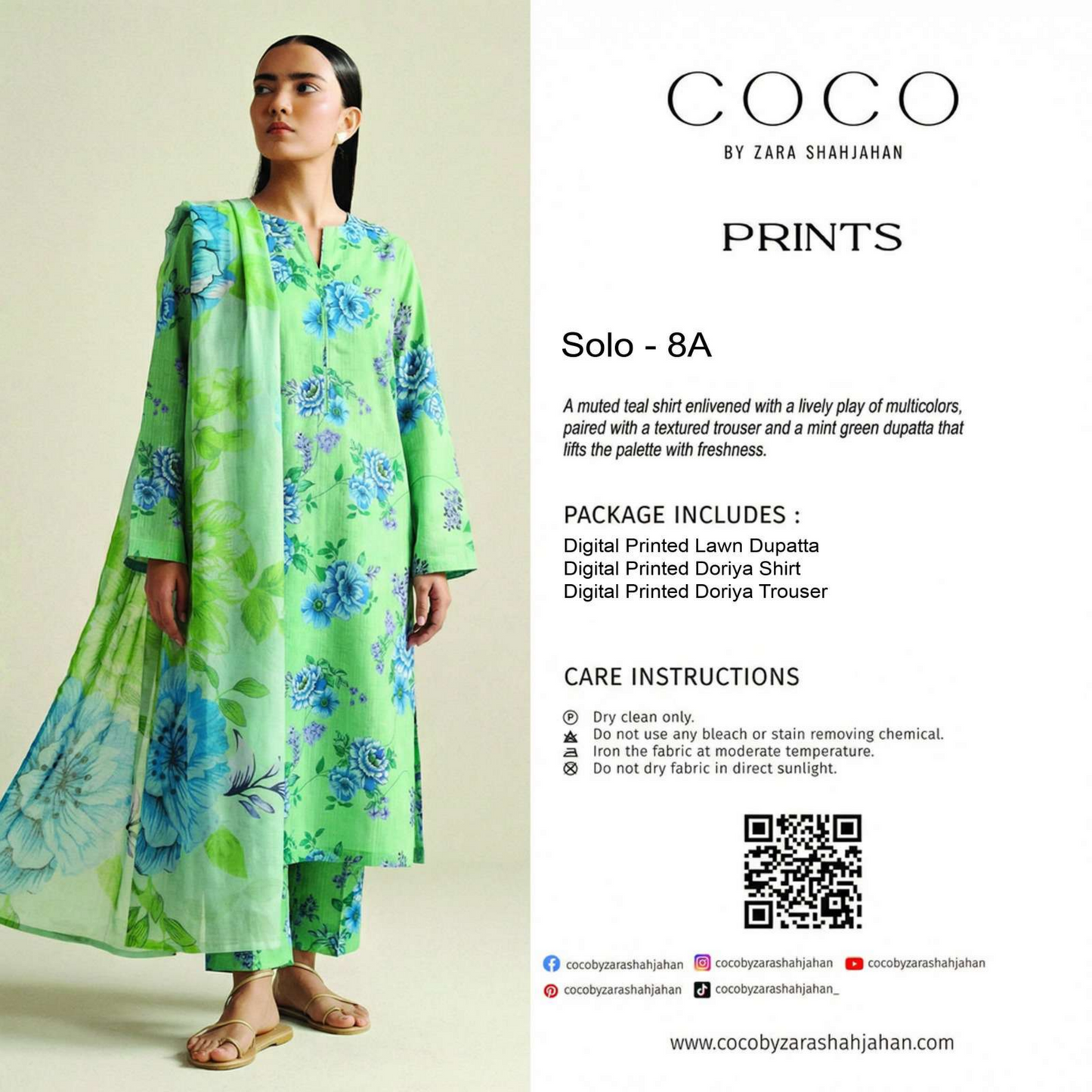 COCO Solo - 8A - PRINTS 3PCS UNSTITCHED COLLECTION