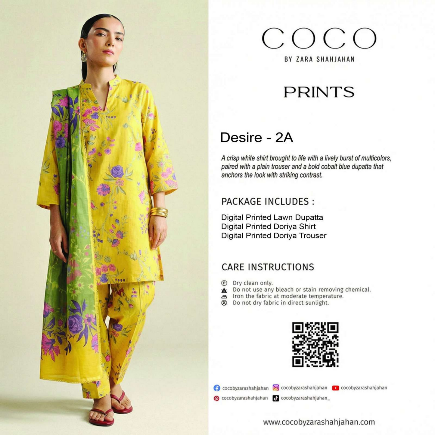 COCO Desire - 2A - PRINTS 3PCS UNSTITCHED COLLECTION