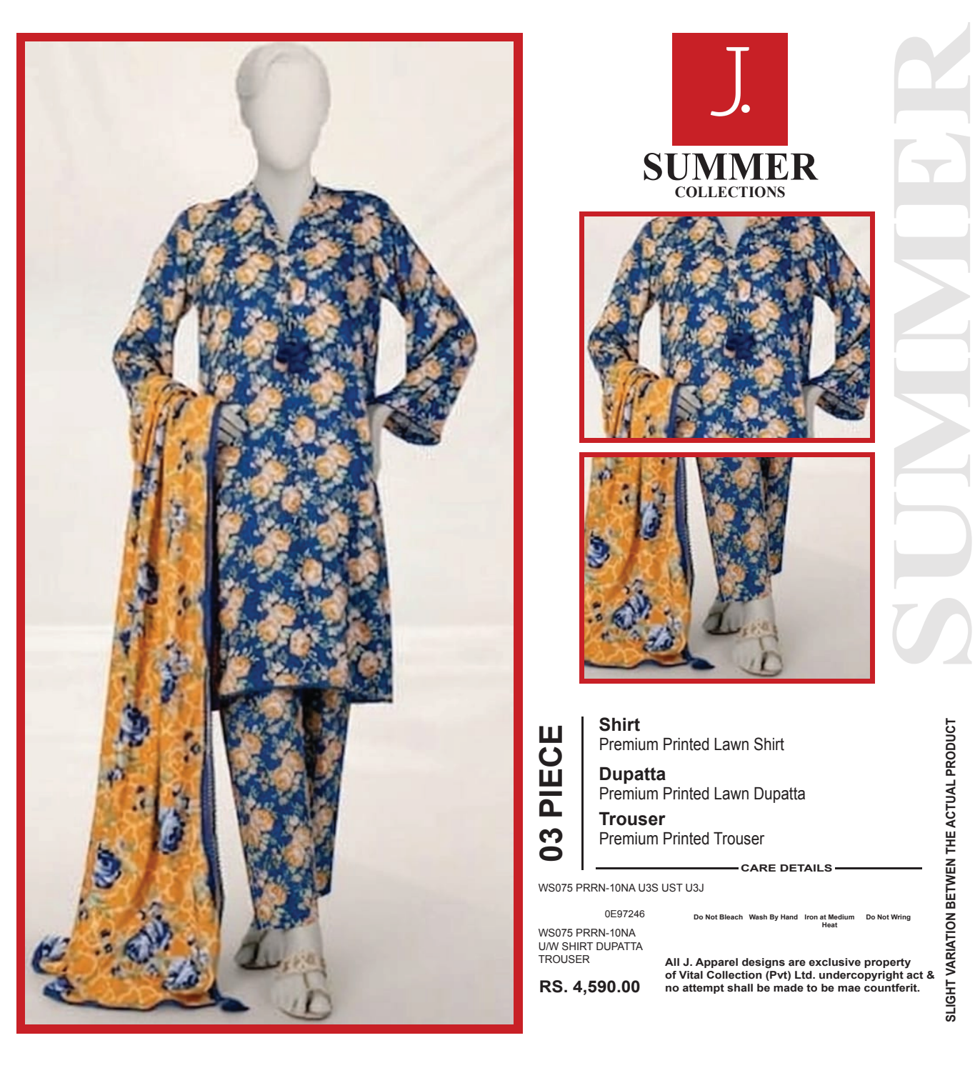 Junaid Jamshed Inspired J. Digital Printed Lawn 3 Piece Unstitched Collection
