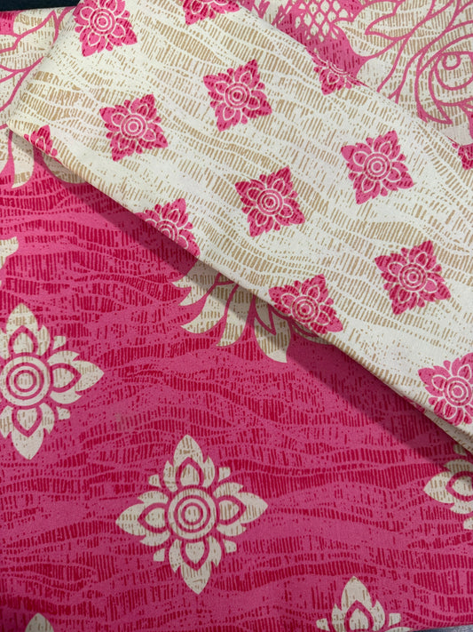 Salonika Beige-Pink Double Bed Bedsheets