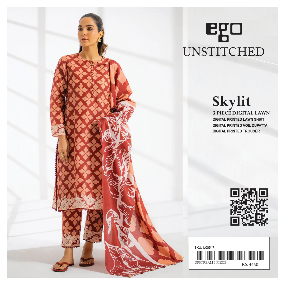 Ego Printed Unstitched 3Piece ✨❤️